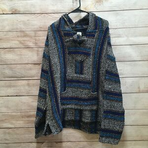 EL PASO SADDLE BLANKET CO HOODED SOUTHWESTERN PRINT HOODIE‎